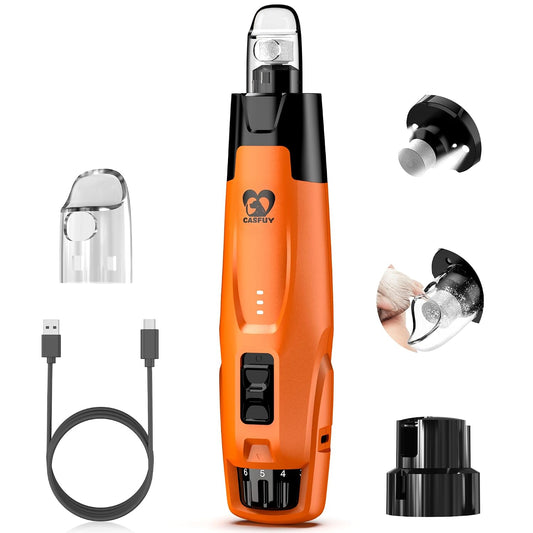New 6-Speed Dog Nail Grinder - Whisper Quiet Safe Pet Nail Trimmers