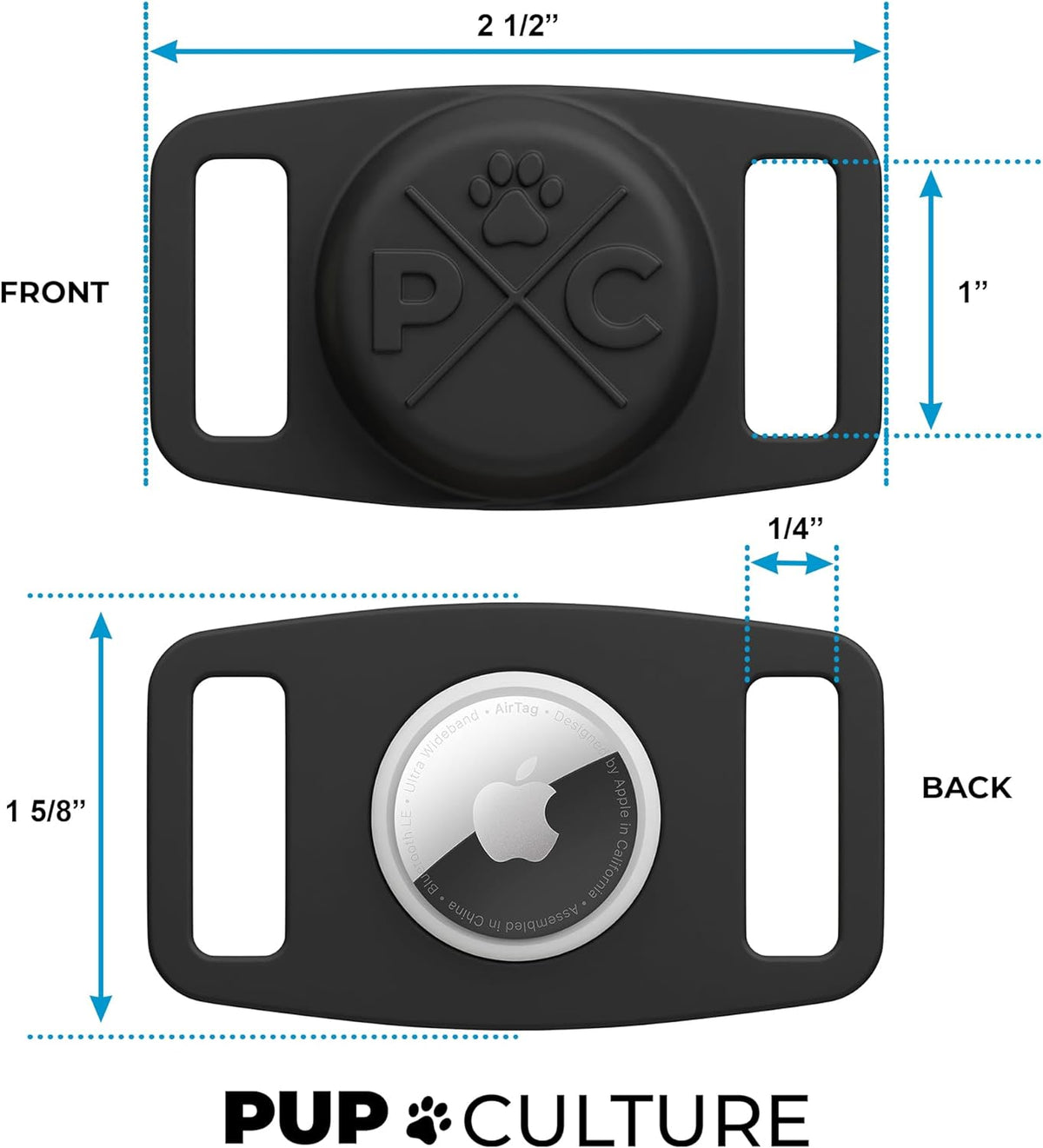 Airtag Pet Collar Holder, Durable Protective Case for Apple Airtag GPS Tracking for Dogs and Cats