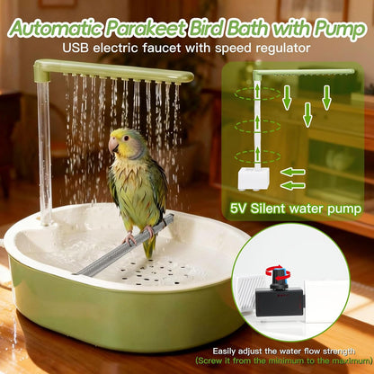 Parakeet Bird Bath - Parrot Shower for Budgie Cockatiel Lovebird and Conure