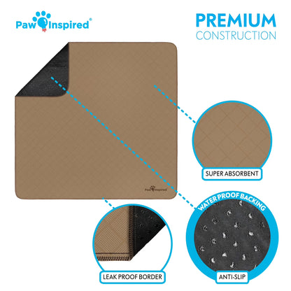 2Ct  Washable Dog Pee Pads, 41X41 Inch Reusable Puppy Training Pads for Dogs, Waterproof Whelping Pads, Absorbent Washable Puppy Pads, Non-Slip