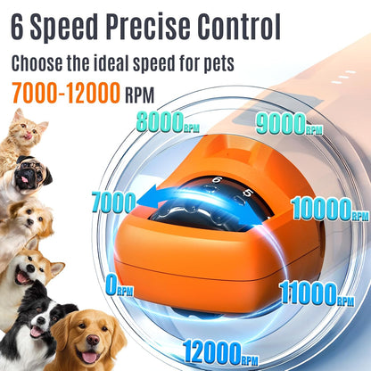 New 6-Speed Dog Nail Grinder - Whisper Quiet Safe Pet Nail Trimmers
