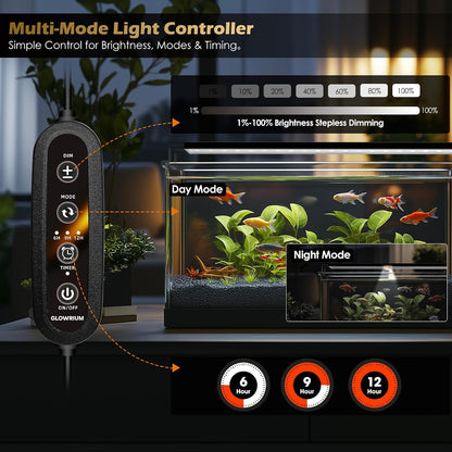 Fish Tank Light with Timer, Freshwater Aquarium Light (18-23 In)